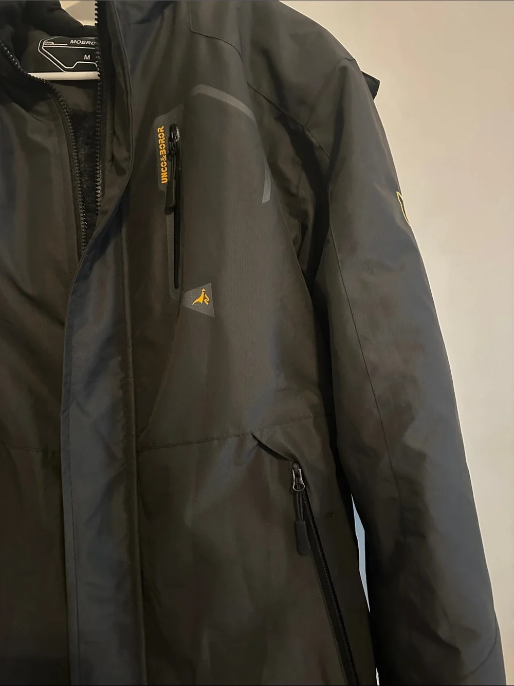 Men's Black Ski Jacket with Hood - Insulated Winter Shell